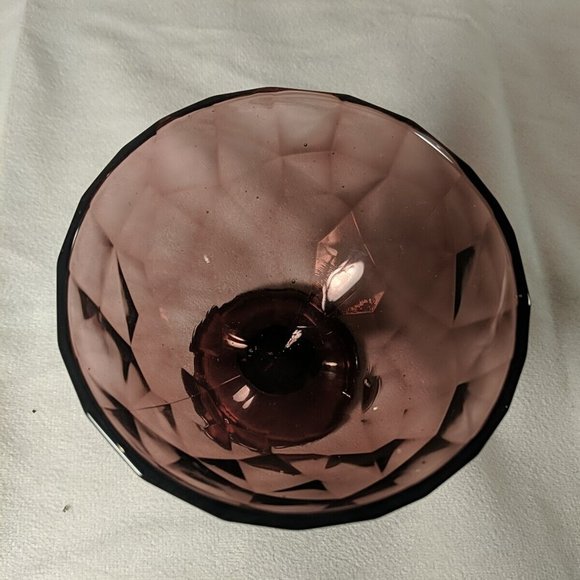 Bormioli Rocco Dessert Bowl Footed Amethyst purple Vintage gemstone diamond - Picture 4 of 8